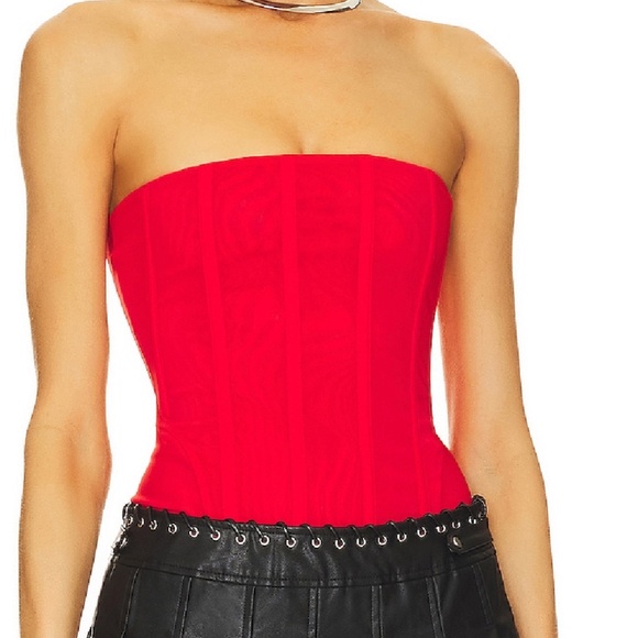 Miaou Libra Corset - Red - Picture 3 of 6